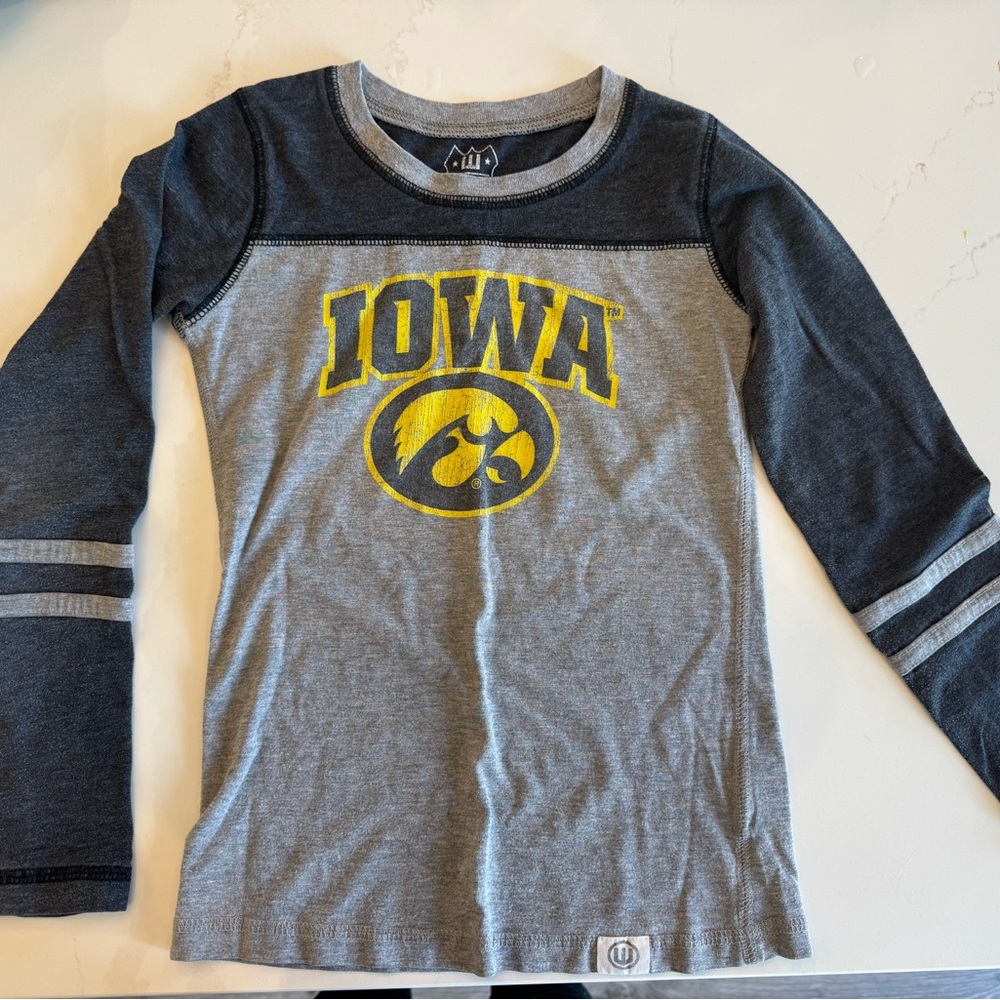 Iowa Kids Long Sleeve Shirt in Gray and Black
